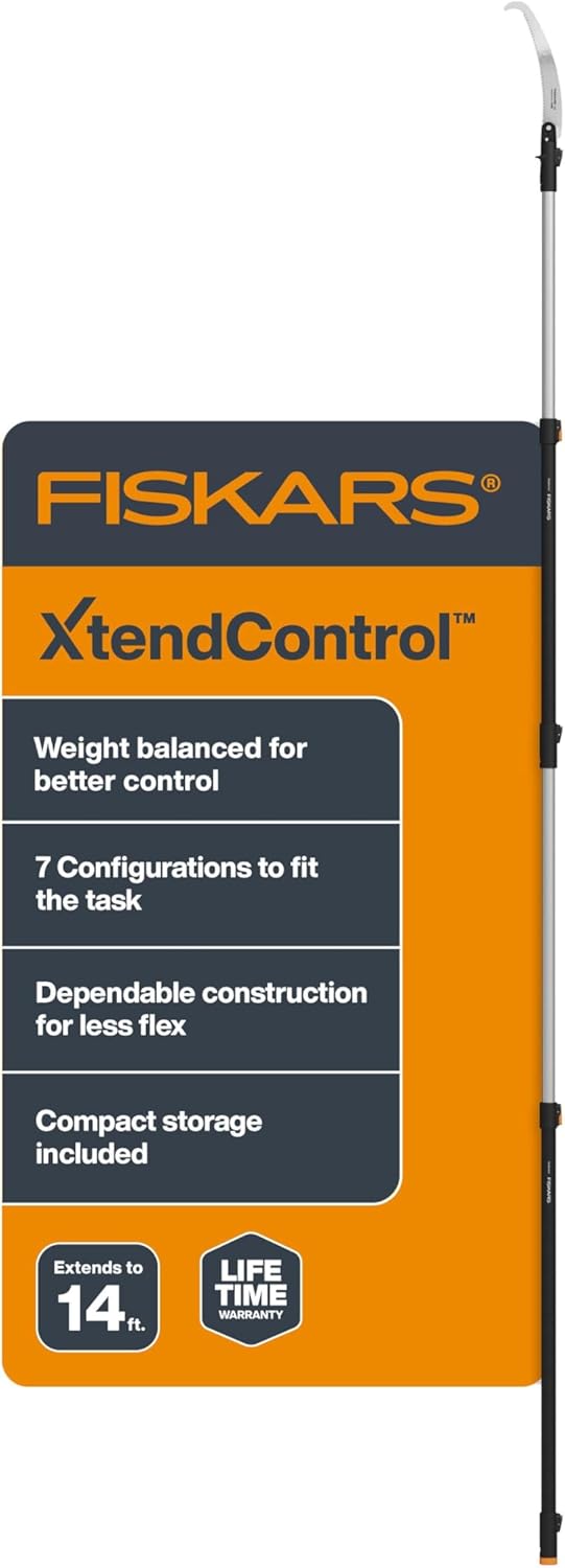 Fiskars XtendControl Extendable Tree Pruner (14 ft), Adjustable Branch Trimmer w/Fixed Pruning