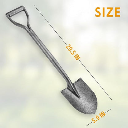 All Metal Shovels for Digging Gardening - 30in Small Shovel Spade with Short D Handle and Steel