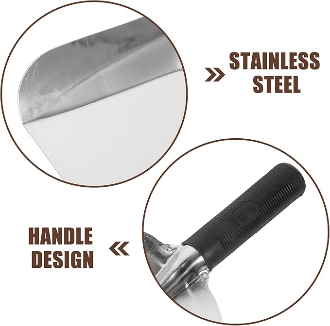 Kisangel Stainless Steel Square Shovel Small Gardening Hand Shovel Garden Hand Trowel Gardening