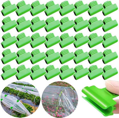 40pcs Greenhouse Netting Clamps, 16mm Garden Hoops Plant Clips, Outside Patio Film Row Cover