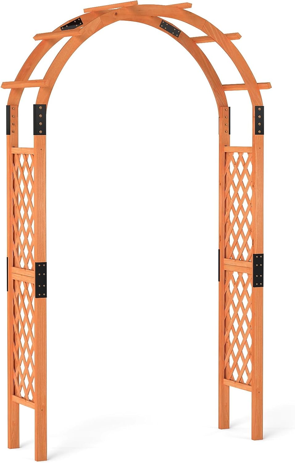 Moccha 7.7 FT Garden Arbor, 93" Wood Arbor Trellis for Climbing Plants, Rose, Ivy, Outdoor Archway