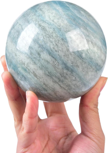 JIC Gem Natural Large Healing Crystal Sphere Ball Trolleite Crystal Decorative Ball Chakra