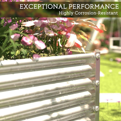 FRIZIONE 2pcs Tall 8ft Galvanized Raised Garden Bed Outdoor,Above Ground Garden Bed for