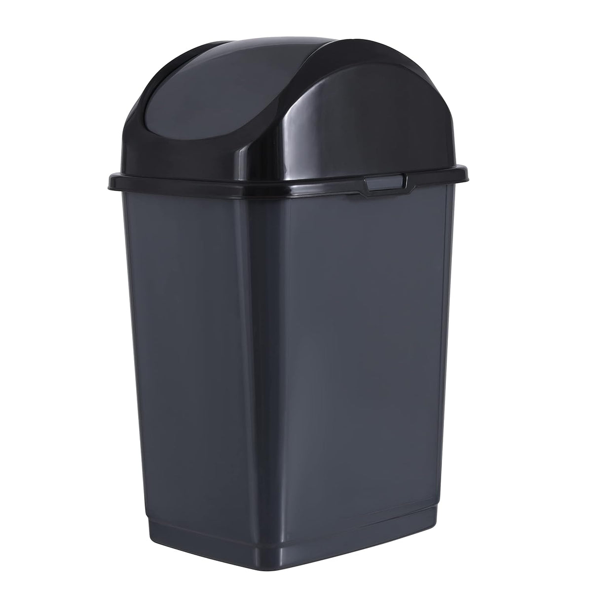 Superio Medium Trash Can with Lid 4.5 Gallon Plastic Swing Top Garbage Can Slim Waste Bin for Under