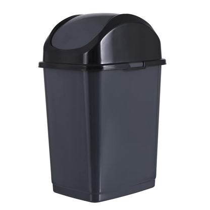 Superio Medium Trash Can with Lid 4.5 Gallon Plastic Swing Top Garbage Can Slim Waste Bin for Under