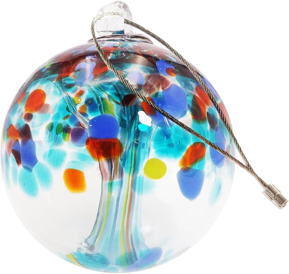 Dale Tiffany Hand Blown Glass, 6" Diameter Devotion, Tree of Life Collection, Witch Globe Hanging