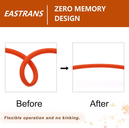 EASTRANS Short Garden Hose 5 ft x 5/8", Heavy Duty Orange Water Hose with 3/4" Solid Brass