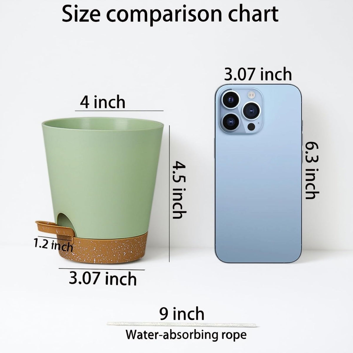 12 Pack 4 Inch Self Watering Plant Pots with Drainage and Saucers，Plastic Flower Pots for Indoor