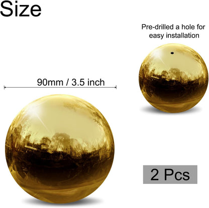 uxcell 2 Pcs Gazing Globe Decor Ball 3.5 Inch 90mm Reflective Garden Sphere Hollow Ball, Seamless