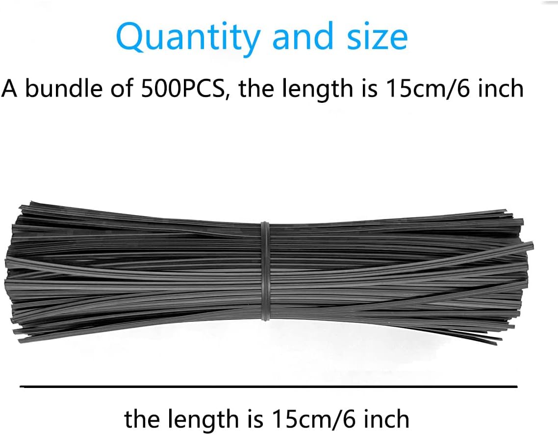 Plastic Black 6" Twist Ties, Reusable Cable Ties,Long Garbage Bag Twist Ties, Trash Bag Coated