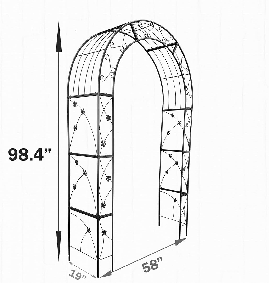 Metal Garden Arch, Garden Arch Trellis for Climbing Plants Outdoor, Garden Arbor for Weddings Party