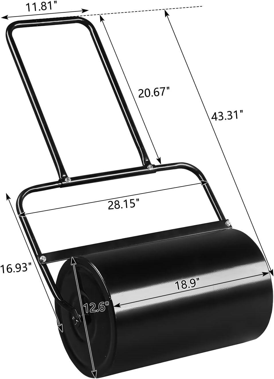 Outvita Lawn Roller, 10 Gallons Water and Sand Filled Garden Drum Roller with U Shaped Handle Tow