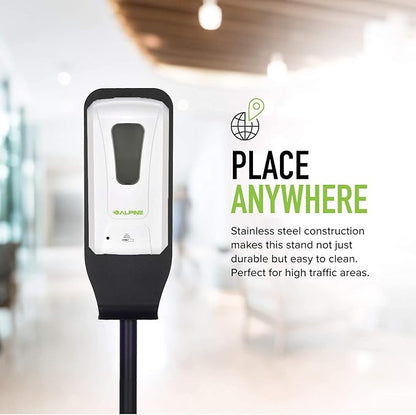 Alpine Automatic Hand Sanitizer Dispenser - Touchless Soap Dispenser with Floor Stand for