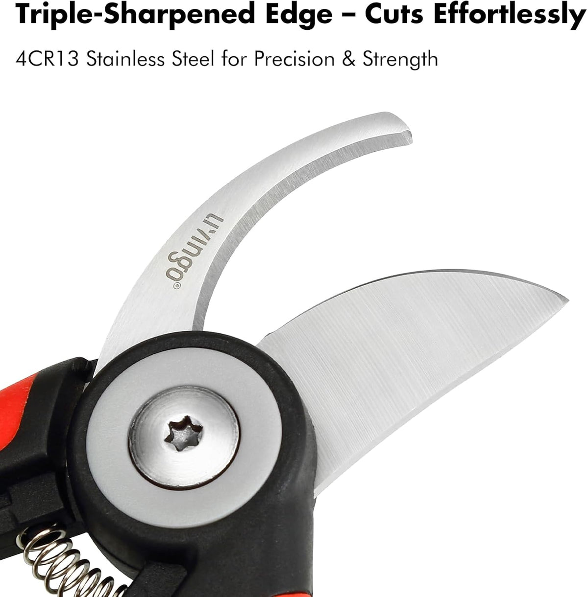 LIVINGO Bypass Pruning Shears - 8.2" Heavy Duty Garden Clippers with Curved Blades, Sharp Plant