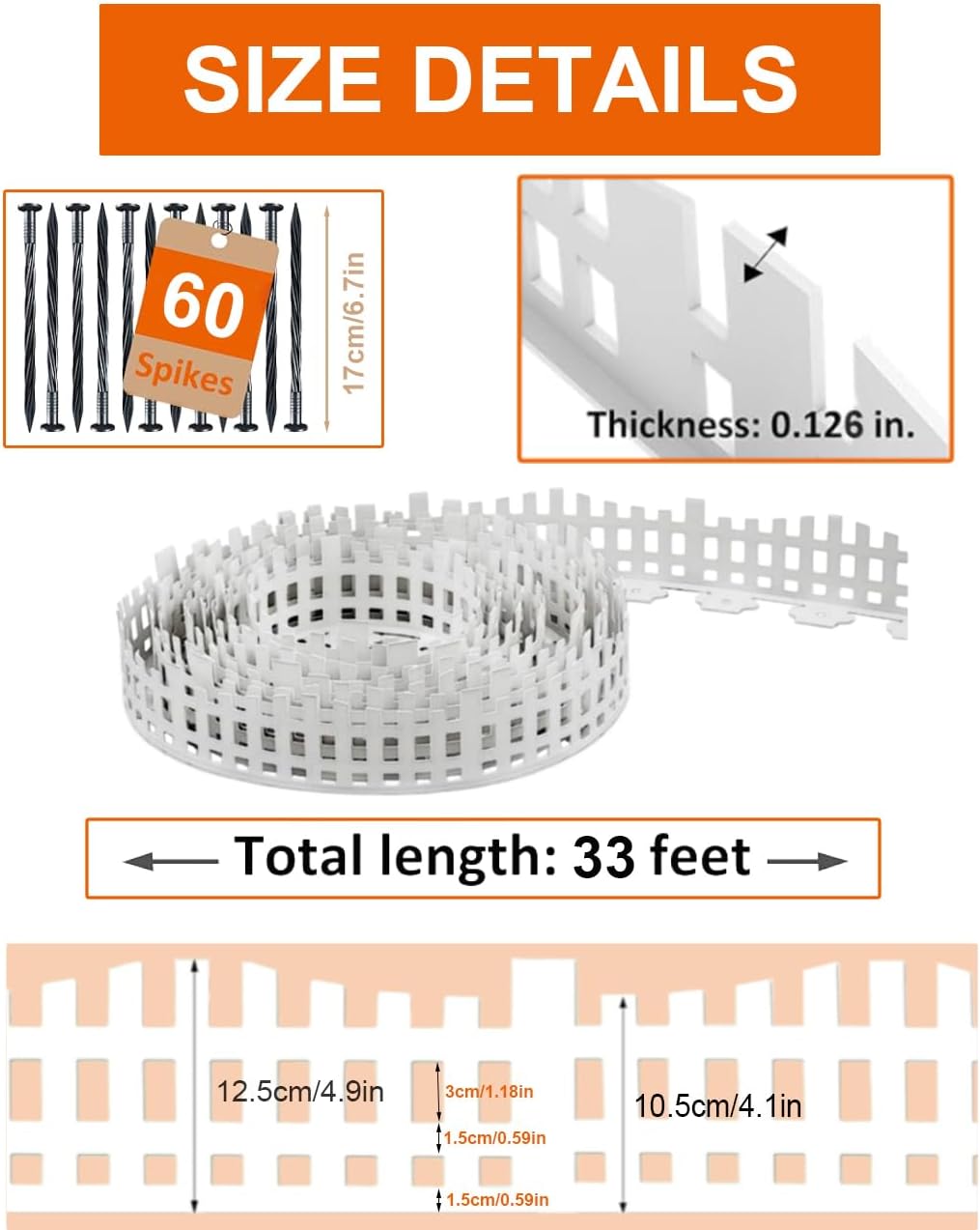 Garden Edging 33FT, Landscape Edging Borders [Extra Tall 4.9IN ] Flexible Lawn Edging Kit with