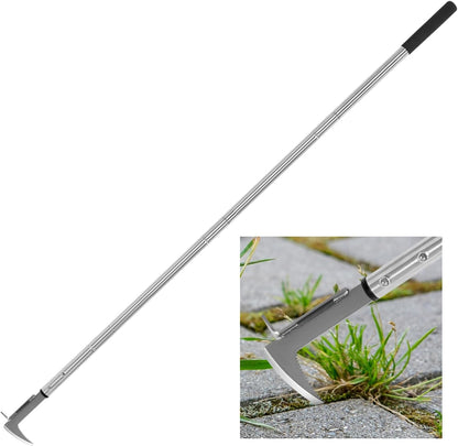 Crack Weeder, Stainless Steel Manual Crevice Weeding Tool, Long Handle Weed Grabber Remover