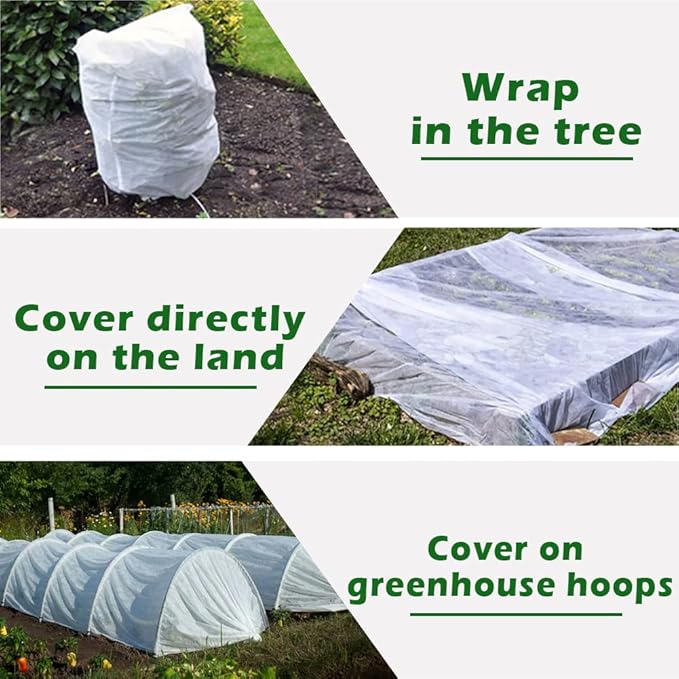Plant Freeze Protection Cover, 5x60ft Frost Cloth Winter Garden Blanket, Floating Row Cover for