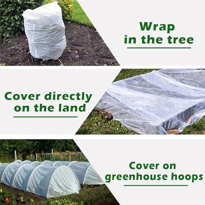 Plant Freeze Protection Cover, 5x60ft Frost Cloth Winter Garden Blanket, Floating Row Cover for