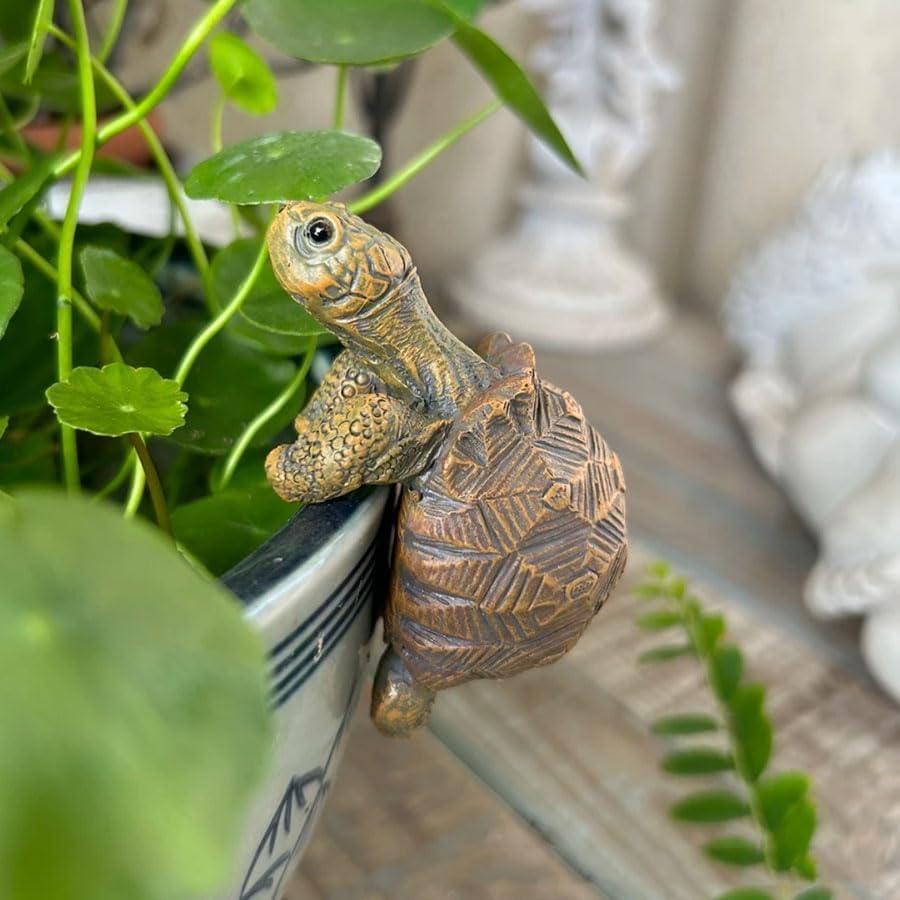 Banax Turtle Flower Pot Hanger, Resin Turtle Figurine, Cute Animal Hanging Resin Turtles Decor