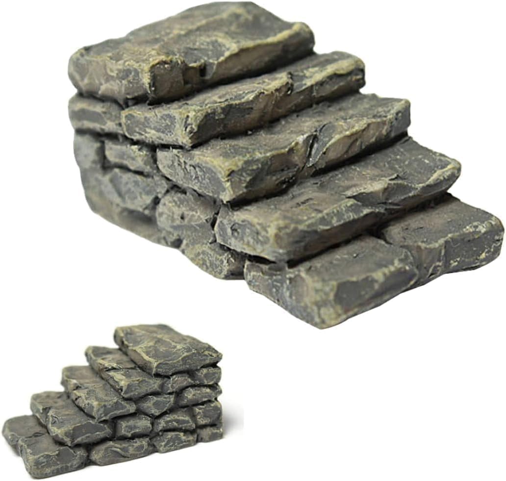 3 Pcs Miniature Resin Bridge Stair Stone Straight Bridge Stairs Stone Steps Garden Fairy Ornament