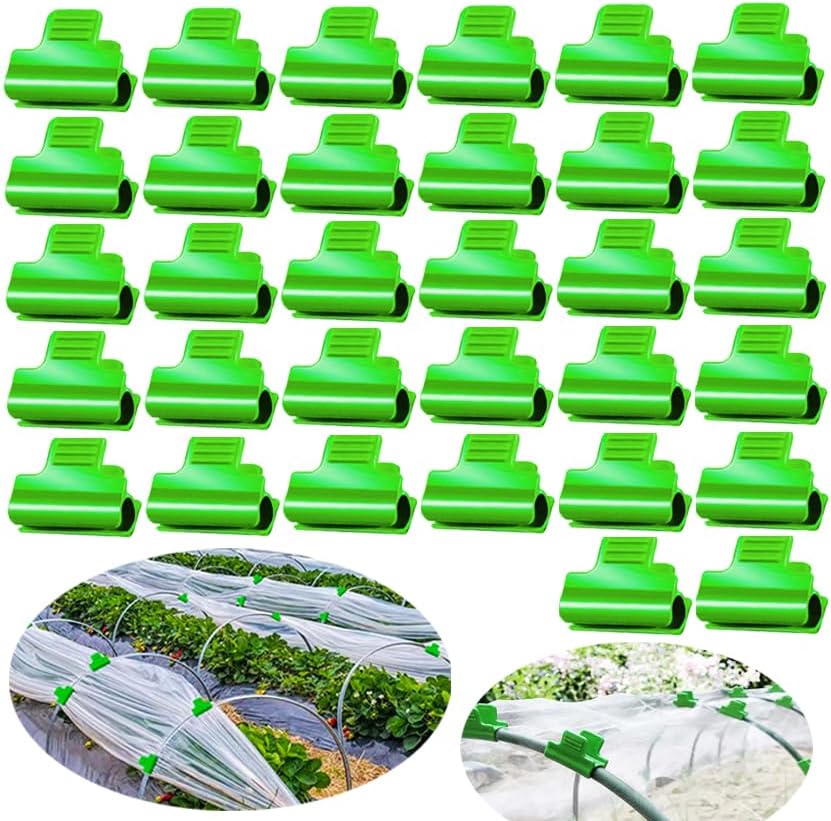 32pcs Greenhouse Frame Clips, 25mm Fixed Greenhouse Pipe Clamp Shading Film Row Tunnel Hoops