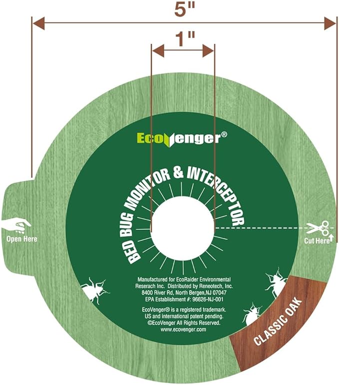 EcoVenger Bed Bug Monitor & Interceptor Super Glue Traps 48 Ct, Discreet Floor Color Classic Oak