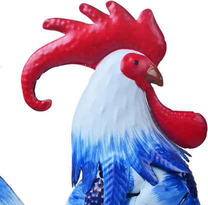 Rooster Statue Chicken Animal Sculpture Garden Decoration Metal Yard Art for Patio Lawn Backyard