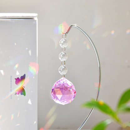Grief Gifts for Women,40mm Crystal Suncatcher 9-inch Silver Stand with a Greeting Card,in Memory of