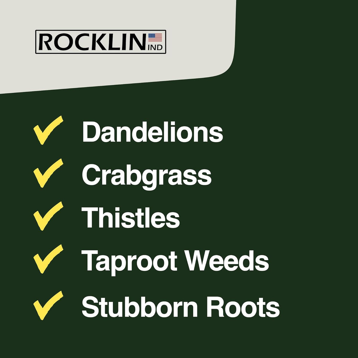 Rocklin™ Stand Up Weed Puller Tool - 4 Claw Steel Head - 48 inch Handle - 100% Metal - Easily