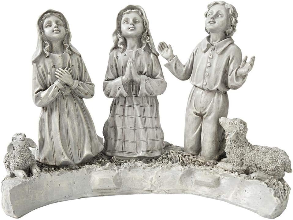 Design Toscano Our Lady of Fatima Indoor/Outdoor Religious Garden Statue, Large, 12 Inches Wide, 14