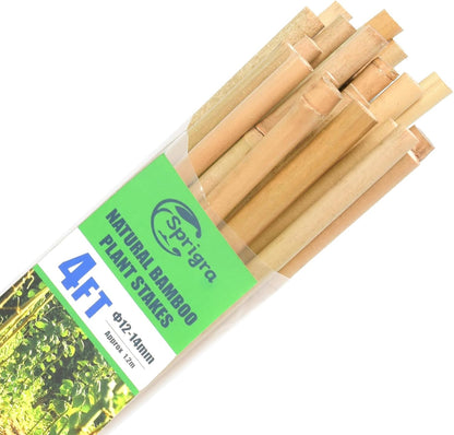 30pcs Bamboo Stakes 4FT, Garden Stakes 48 inch Multi-Purpose, Plant Stakes for Tomatoes, Beans