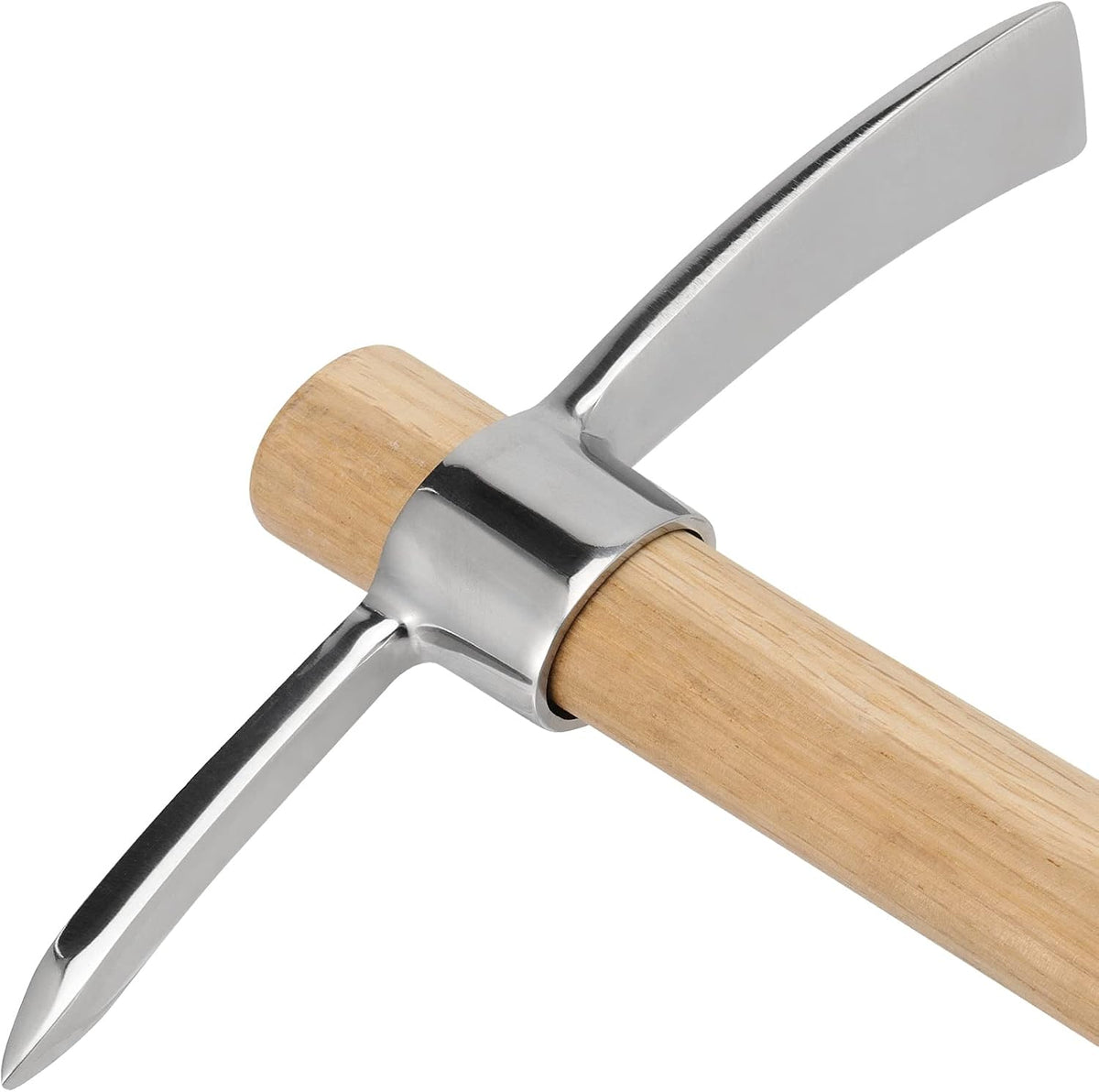 2 Pack 16 Inch Garden Pick Axe, Stainless Steel Hoe with Hardwood Handle, Pick Mattock Hoe, Mattock
