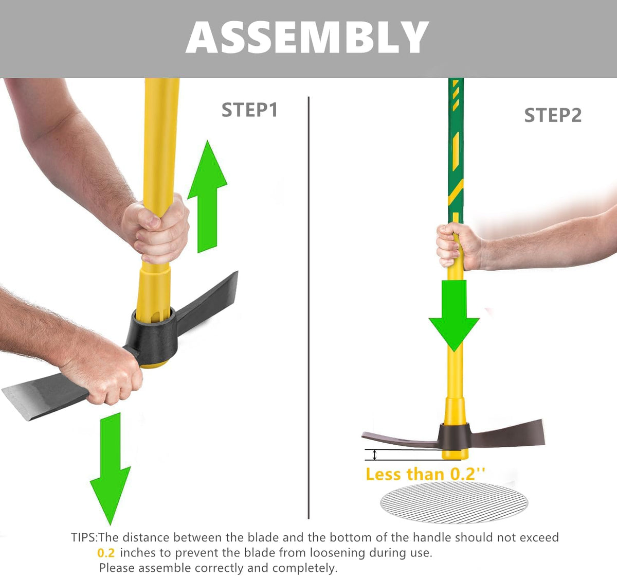 Cutter Mattock, 36" Heavy Duty Pick Axe with Forged Heat Treated Steel Blades Hoe for Weeding