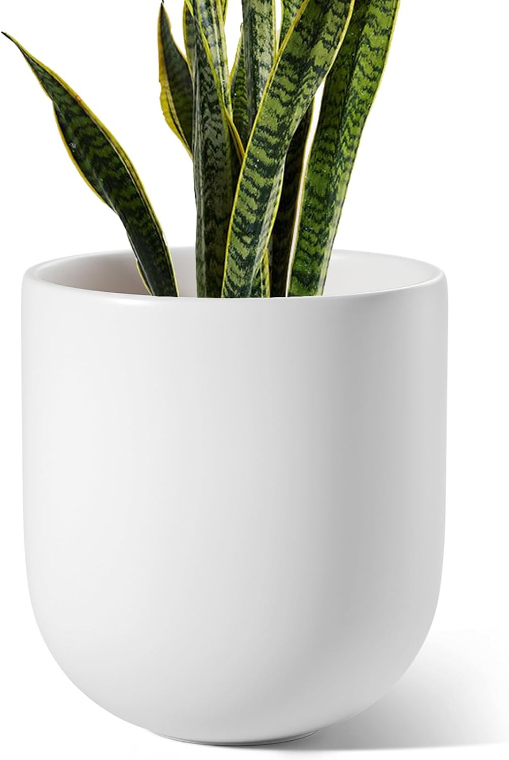 LE TAUCI 10 Inch Plant Pot, Ceramic Pots for Plants with Drainage Hole and Rubber Plug, Plant Pots