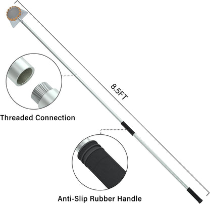 Fruit Picker Tool with 6-Part Extension Pole and Cloth Bag for Gentle Fruit Catching（8FT）