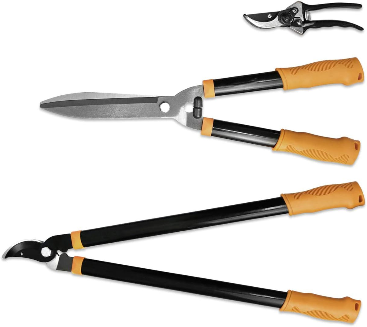 E&K Sunrise Set of 3 Pieces Garden Tree Tools for Lawn & Garden Care Garden Kit with Lopper, Hedge
