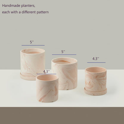 5 inch Plant Pot - Terra Cotta Flower Planters Indoor - Modern Succulents Containers with Drain