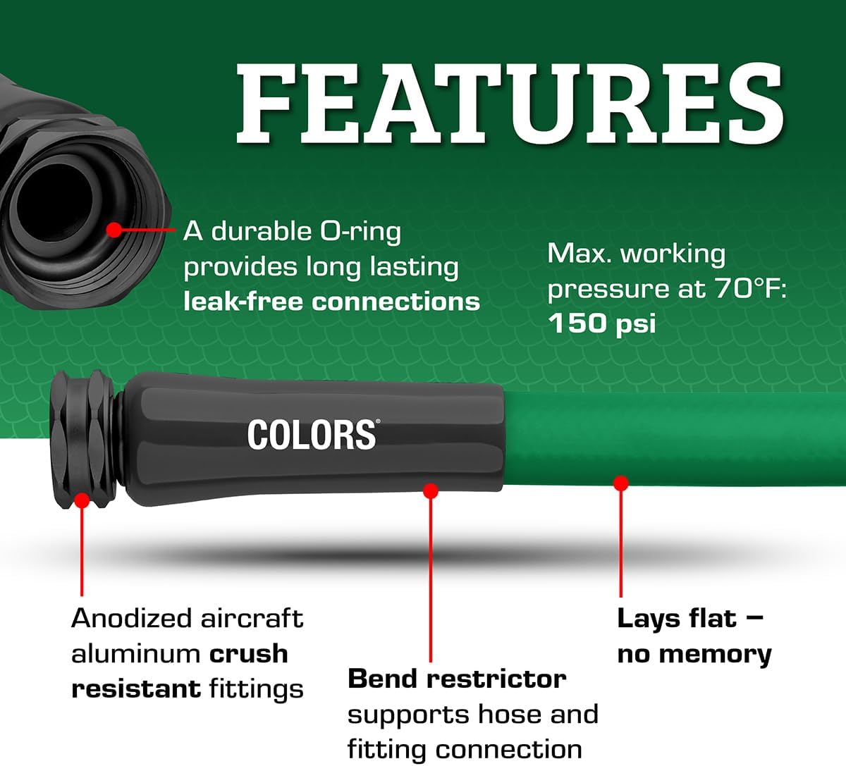 Flexzilla Colors Garden Hose 5/8 in. x 25 ft., Lightweight All-Weather Water Hose, Durable and