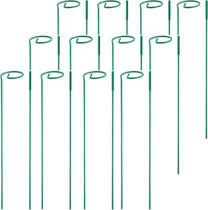 12 Pack Plant Stakes,Plant Support Stakes for Two Sizes(16 or 32 Inches),Plant Stakes for Outdoor