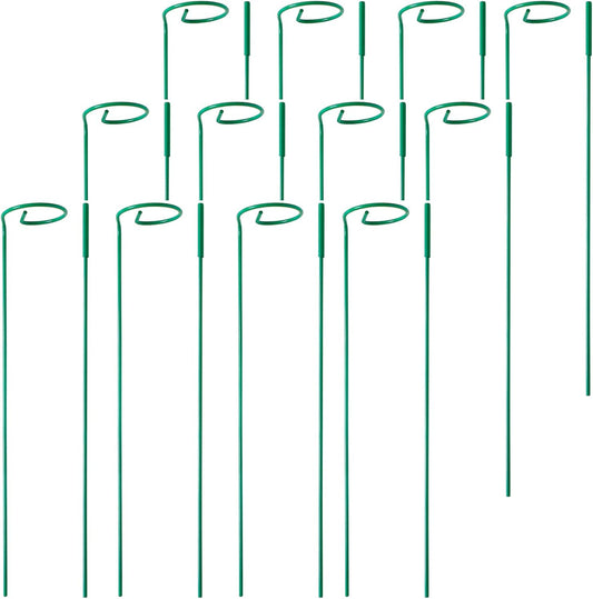 12 Pack Plant Stakes,Plant Support Stakes for Two Sizes(16 or 32 Inches),Plant Stakes for Outdoor