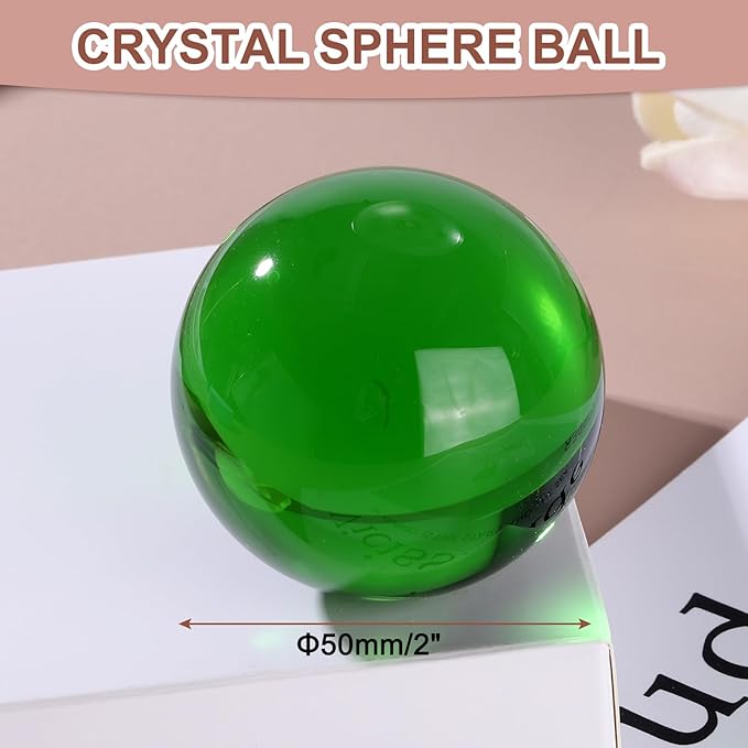 uxcell 50mm/2" Crystal Sphere Ball Glass Solid Decorative Sphere Crystal Ball Prop Ornament for