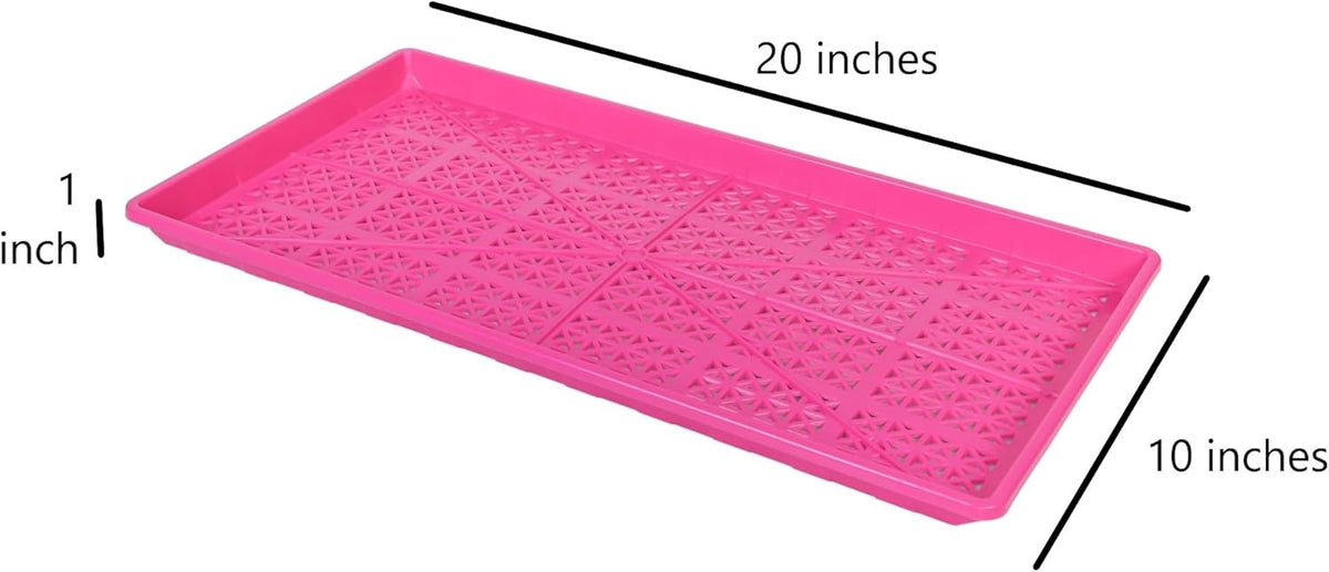 SUNPACK 10" x 20" Heavy Duty Mesh Plastic Seed Starting Tray, Magenta, 1" (Pack of 30) - Ensures