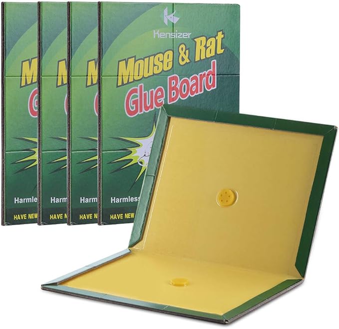 Kensizer 12-Pack Mouse Rat Glue Trap, Super Sticky Adhesive Glue Board Traps for Mice Rats Catches