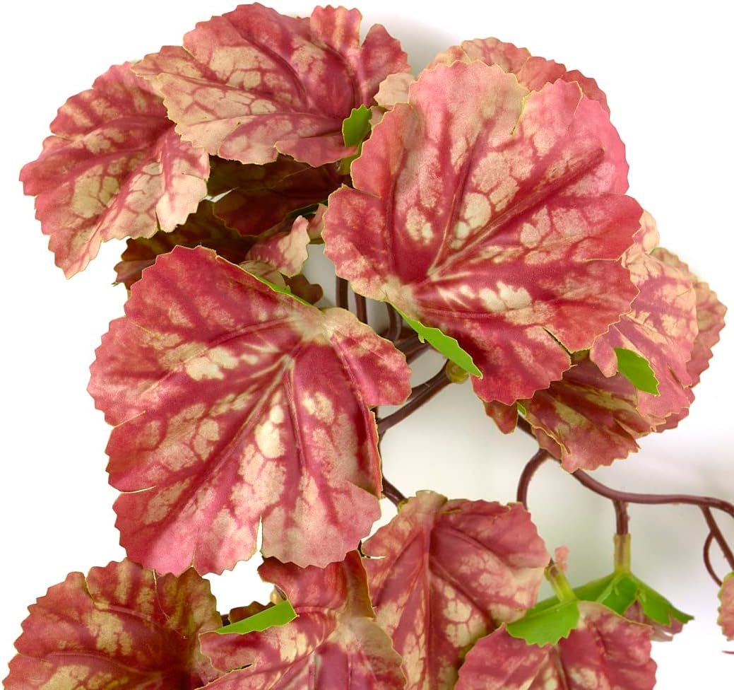Reptile Plants for Terrarium, Amphibian Habitat Decor Artificial Hanging Plants with Suction Cup