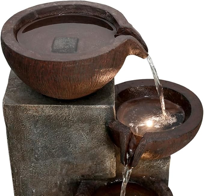 Naturefalls 39.7in.Modern Outdoor Fountain -5-Tier Resin Water Feature, Indoor Outdoor Garden