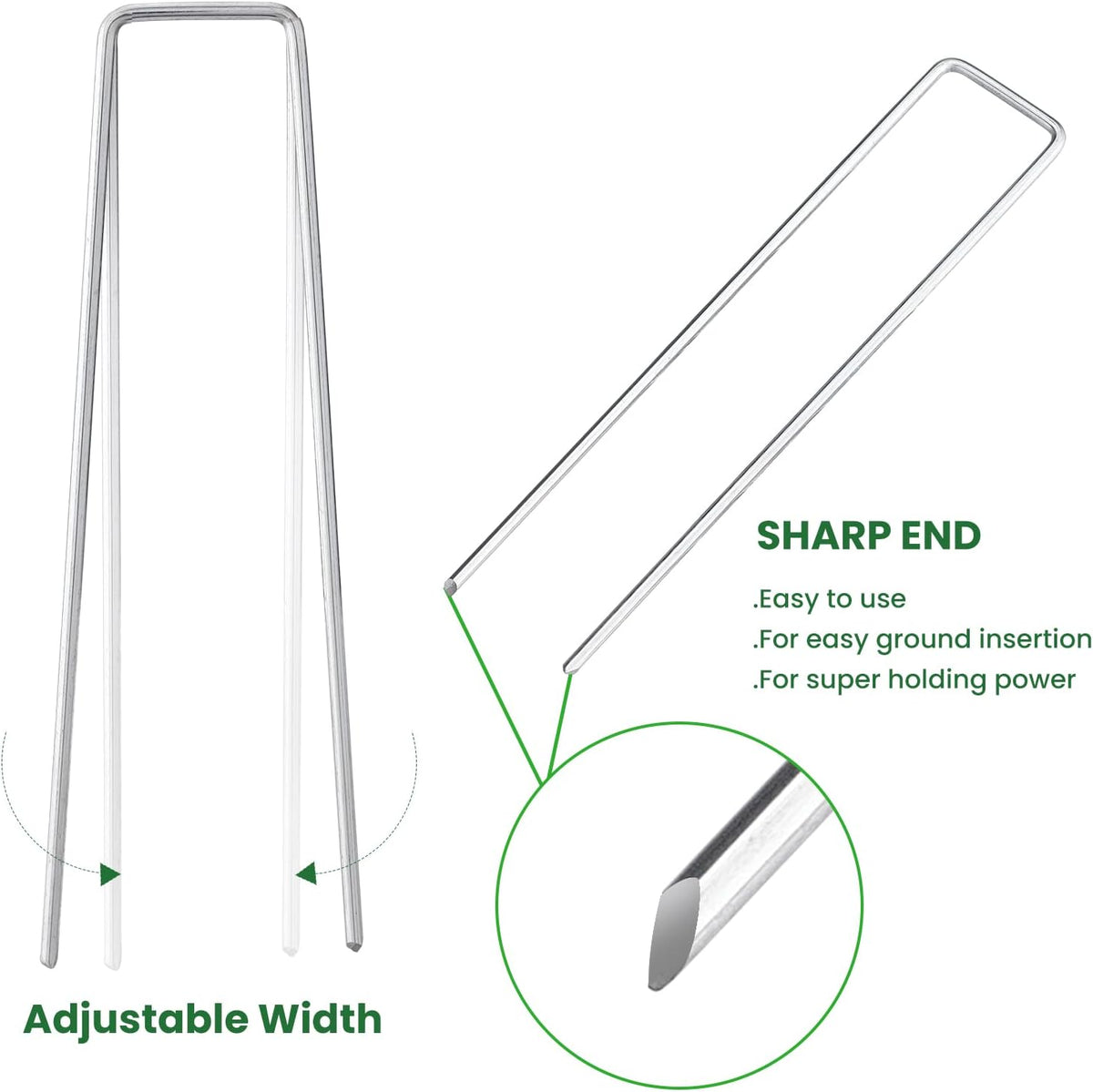 6 Inches Landscape Staples Galvanized Steel Garden Stakes Securing Pegs for Securing Weed Fabric
