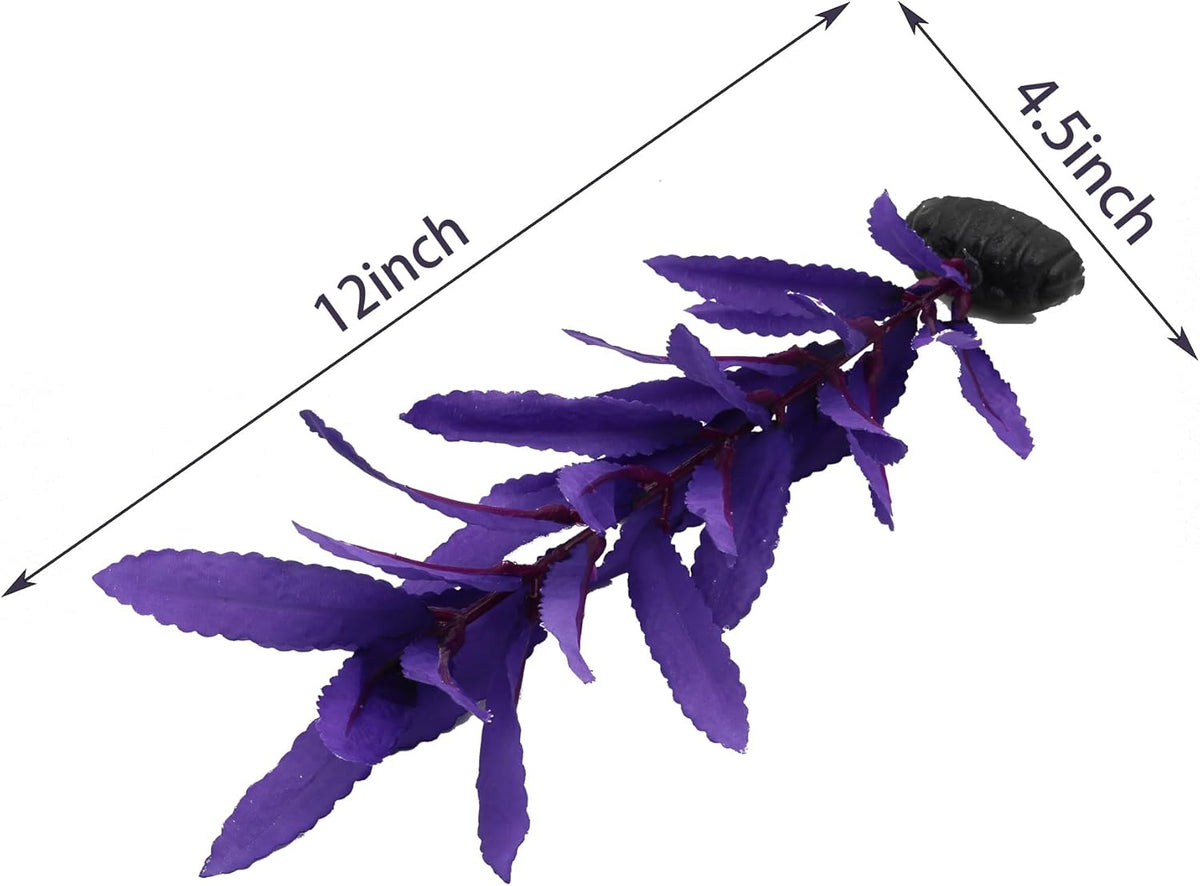 2-Pack 12 Inch Aquarium Silk Aquarium Plants, Artificial Plastic Plant for Small Tank, Goldfish