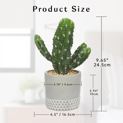 DILATATA 13' Small Fake Cactus Plant Potted 'San Pedro Cactus' Faux Cacti for Home Garden Office