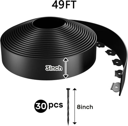 AGTEK Garden Edging 49FT Landscape Edging Kit 3 Inch Height Plastic Garden Border No Dig Lawn