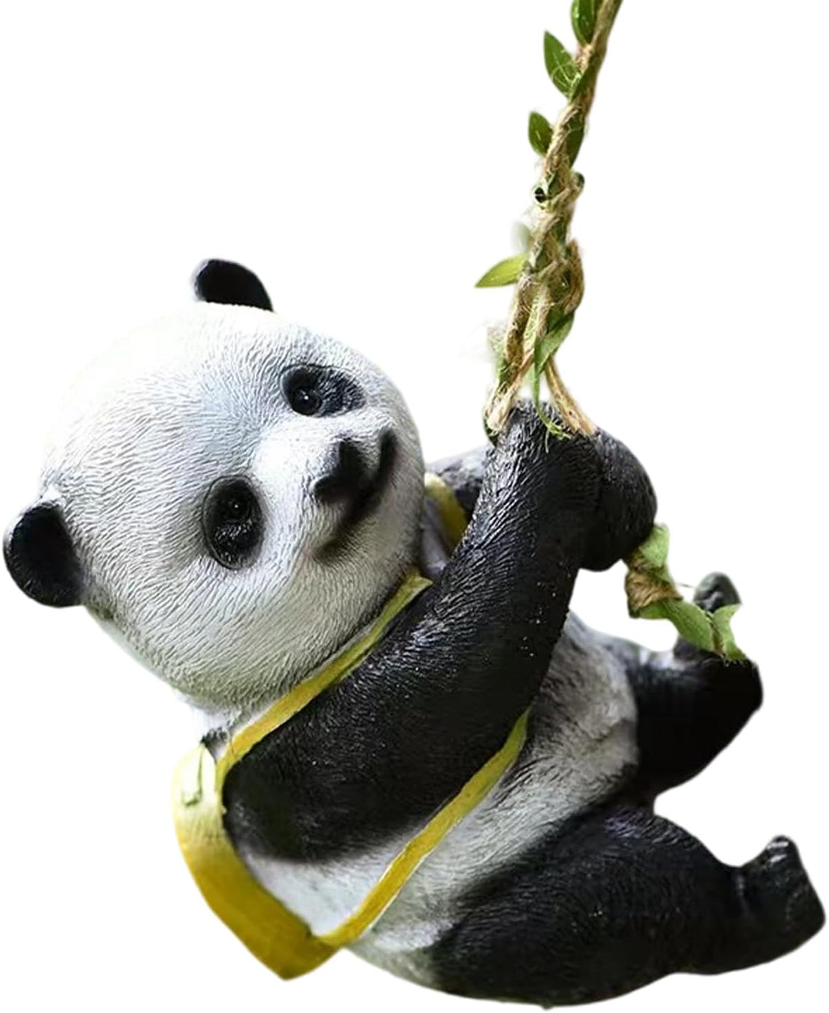 Outdoor Panda Resin Hanging - Rope Decor Statue, Animal Suspended Ornament, Ideal for Patio, Lawn &